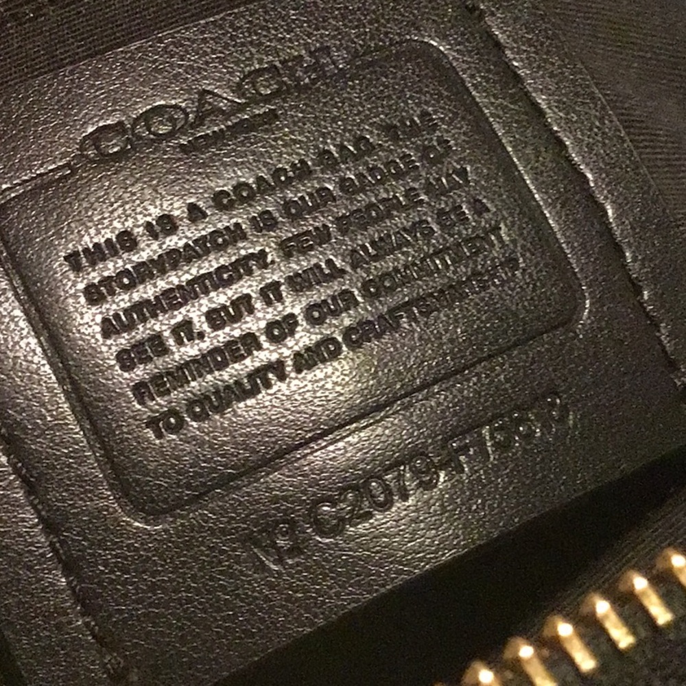 Coach Black Pebbled Leather Embossed Logo Crossbody - Picture 10 of 10